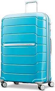 Samsonite Freeform Hardside Expandable with Double Spinner Wheels, Ocean Blue, Checked-Large 28-Inch