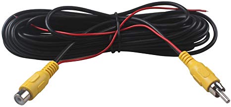 RCA Male to Female Car Reverse Rear View Parking Camera Video Audio Extension 6M Cable with Detection Wire 6 Meters 20 Ft by HitCar