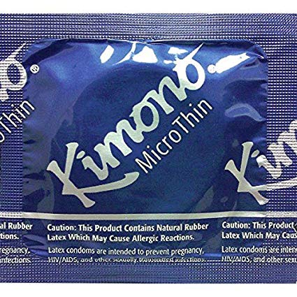 Kimono Microthin Premium Lubricated Ultra Thin Latex Condoms and Silver Pocket/Travel Case-36 Count