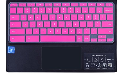 2017 Acer Chromebook R 13 Keyboard Protector Cover for 11.6" Acer Chromebook 11 CB3-131 / Chromebook R 11 CB5-132T / 13.3" Chromebook R 13 CB5-312T Chromebook US Version (Hot Pink)