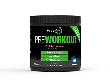 Bodylogix Pre-Workout Supplement, Pink Lemonade, 240 Gram