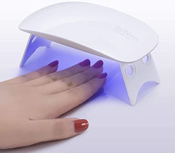 UV Nail Lamp，VASLON Portable 6W Nail Dryer for Gel Based Polishes Manicure/Pedicure 2 Timing Setting 45s/60s USB Charge (White)