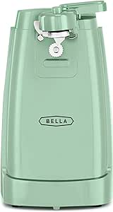 BELLA Electric Can Opener, Automatic Can Opener, Knife Sharpener and Bottle Opener, Easy Safe Removable Cutting Lever, Cord Storage, Easy Clean-Up, Sage