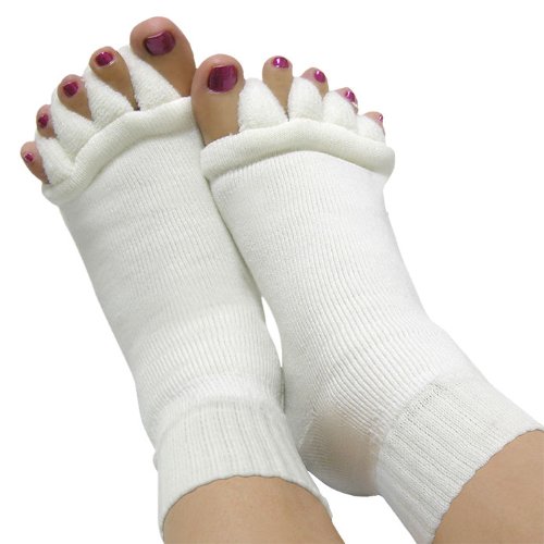niceeshop(TM) Lady Cotton Comfy Toes Foot Alignment Socks Happy Feet Socks (L,1Pair)