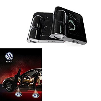 Soondar® 2 pcs Universal Wireless Car Projection LED Projector Door Shadow Light Welcome Light Laser Emblem Logo Lamps Kit, No Drilling (Volkswagen) - No Drilling Required