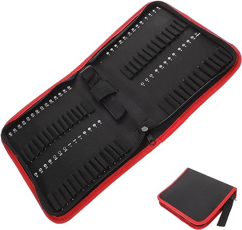 DOITOOL Wrench Organizer Drill Bit Storage Bag Zipper Bit Tool Pouch Cloth Bit Carrier Small Tool Carrying Case for Driver Drill Bit Zipper Pouch Black