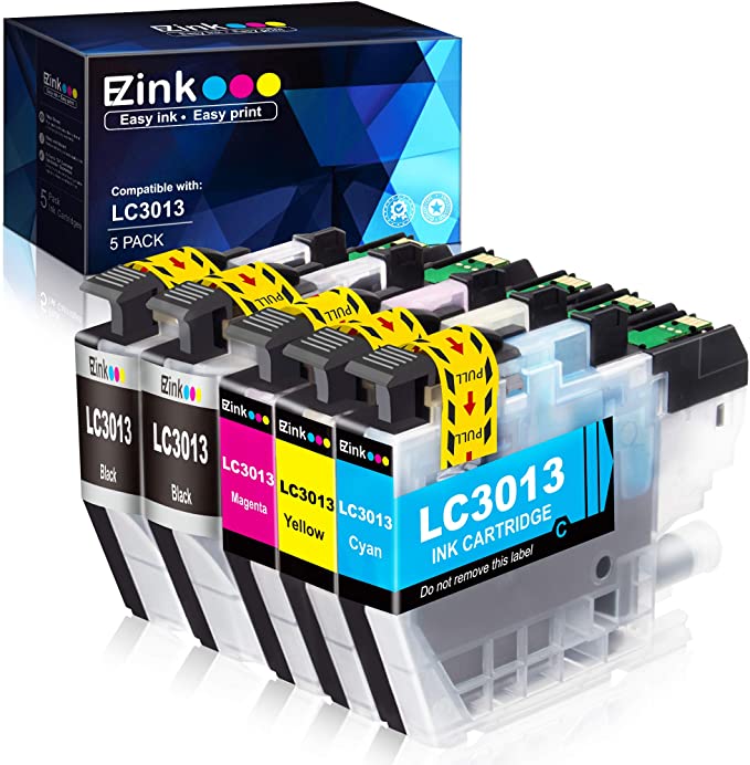 E-Z Ink (TM) Compatible Ink Cartridge Replacement for Brother LC3013 LC-3013 for use with Brother MFC-J491DW MFC-J895DW MFC-J690DW MFC-J497DW Printer (5 Pack with The Latest Upgraded Chips)
