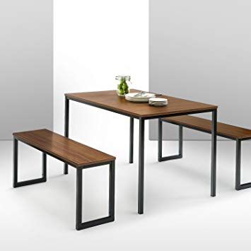 Zinus Modern Studio Collection Soho Dining Table with Two Benches/3 piece set