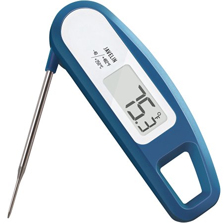 Ultra Fast & Accurate, Splash-Resistant, High-Performance Digital Food/BBQ Thermometer - Lavatools Thermowand® (Blue)