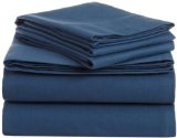 Pinzon Heavyweight Cotton Flannel Sheet Set - Queen Smokey Blue