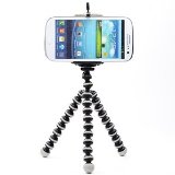 Case Star Black and White Octopus Style Portable and adjustable Tripod Stand with Mount  Holder for iPhone Cellphone 44S5 Camera with Case Star Velvet Bag