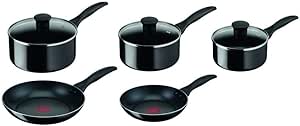 Tefal Bistro B098S544 5 Pcs Non Stick Cookware Pots & Pan Set - Black