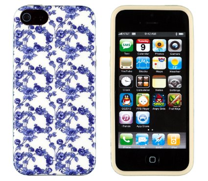 iPhone 5 / 5S Case, DandyCase PERFECT PATTERN *No Chip/No Peel* Flexible Slim Case Cover for Apple iPhone 5 / 5S - LIFETIME WARRANTY [Vintage Floral]