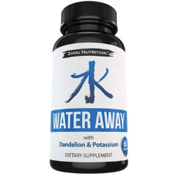Water Away Herbal Diuretic to Promote Healthy Water Balance - Premium Herbal Blend - 60 capsules - Made in the USA - Results or Your Money Back!