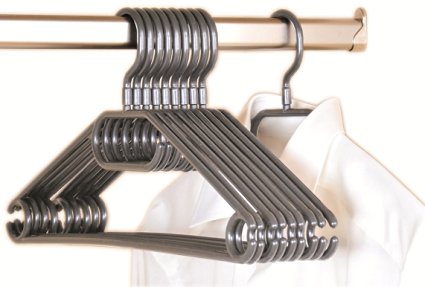 Kesper Clothes Hanger, Plastic, Grey, 10-Piece