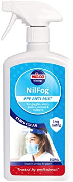 Nilco Nilfog™ PPE Anti Mist Spray for Goggle Glasses Motorbike Visor - 500ml