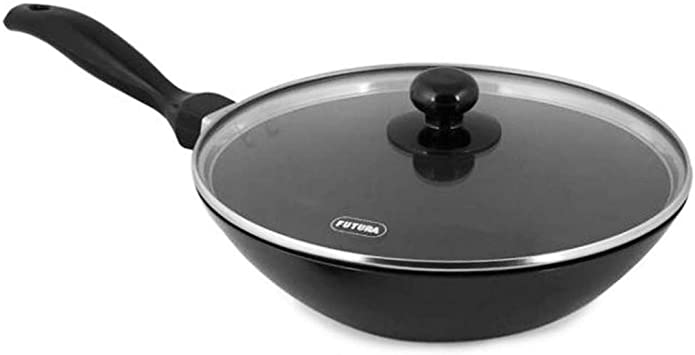 Futura Non-Stick Deep-Fry Pan(Kadhai) 2.0 Litre with Glass Lid and Flat Bottom