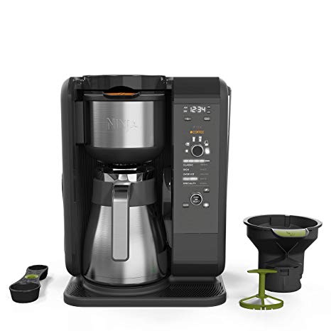 Ninja Hot and Cold Brewed System, Auto-iQ Tea and Coffee Maker with 6 Brew Sizes, 5 Brew Styles, Frother, Coffee & Tea Baskets with Thermal Carafe (CP307) (Renewed)