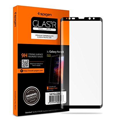 Spigen Galaxy Note 8 Screen Protector Curved Edge [ Tempered Glass ] Case Friendly for Samsung Galaxy Note 8