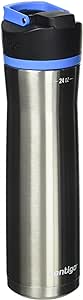 Contigo Cortland Water Bottle, 24 oz, Stainless Steel, Stainless Steel w/Blue Poppy