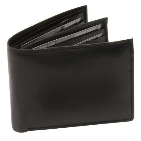 BlackCanyon Outfitters 538BK Black Leather Bi-Fold Wallet
