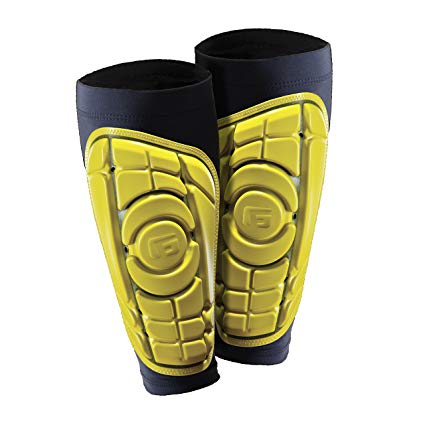 G-Form Men's Pro-S Elite Shin Guard for Football Shin Pads, Kickboxing, Hockey Providing Extended High Impact Protection and Enhanced Flexibility - Black and Yellow