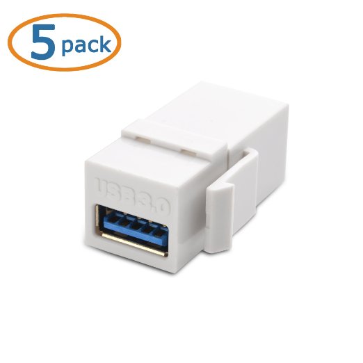 Cable Matters (5-Pack) USB 3.0 Keystone Jack Inserts in White