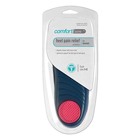 Comfort Zone Heel Pain Relief Inserts Women's, 5-12