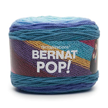 Bernat POP! Yarn (4) Medium Gauge 100% Acrylic - 5oz - Blue Blaze - Machine Wash & Dry