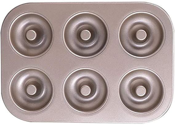 Doughnut Mould Non Stick 6 Cup Donut Tin Pans Bagel Maker Baking Tray for Homemade Baked Doughnuts Cake Biscuit Bagel Muffin (6 Cup)