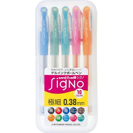Uni-ball Signo UM-151 Gel Ink Pen - 0.38 mm - 10 Color Set (japan import)