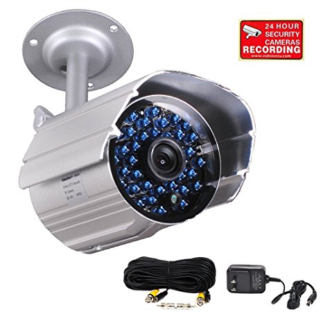 VideoSecu Infrared Day Night Outdoor Bullet Security Camera 520 TVL 36 IR LEDs Built-in Mechanical IR-Cut filter switch for CCTV DVR Home Surveillance with Free Power Supply and Cable IR808HN C4P