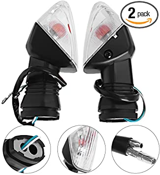 Motorcycle Front Rear Turn Signal Indicator Lights Replaces for KAWASAKI ZX-6RR KLE500 KLE 650 KLR650 -Clear