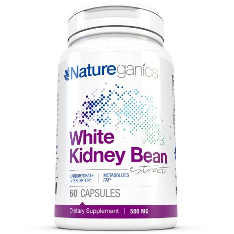 White Kidney Bean Extract By Natureganics 100 Pure Extract Optimized As a Carb Blocker to Help Prevent Fat From Forming - Guaranteed