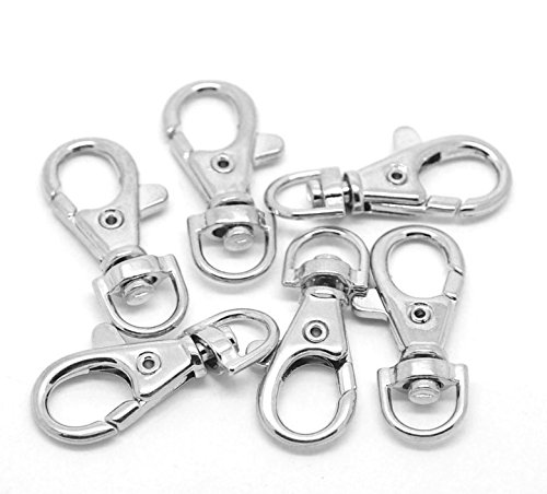 Silver Tone Lobster Swivel Clasps For Key Ring Key Chain 3.8x1.8cm (1-1/2"x3/...