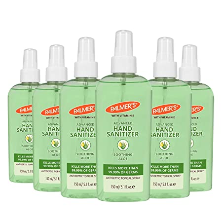 Palmer's Advanced Hand Sanitizer Spray With Soothing Aloe, 5.1 Fl Oz, 6 Count