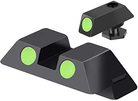 Feyachi NS16 Night Sights Glow in The Dark for Glock Pistol 17 17L 19 26 27 33 34 38 39, NO TRITIUM