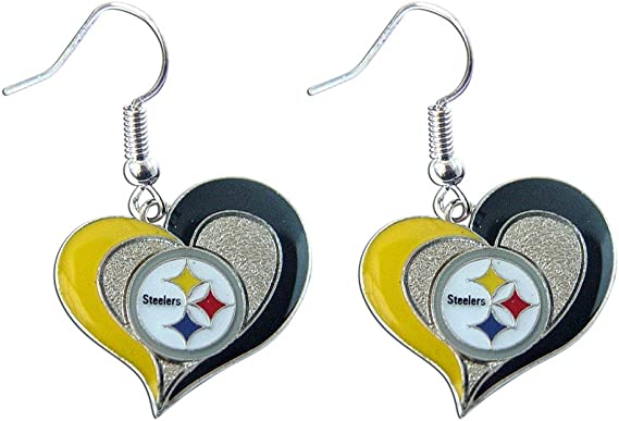 Aminco NFL Swirl Heart Earrings