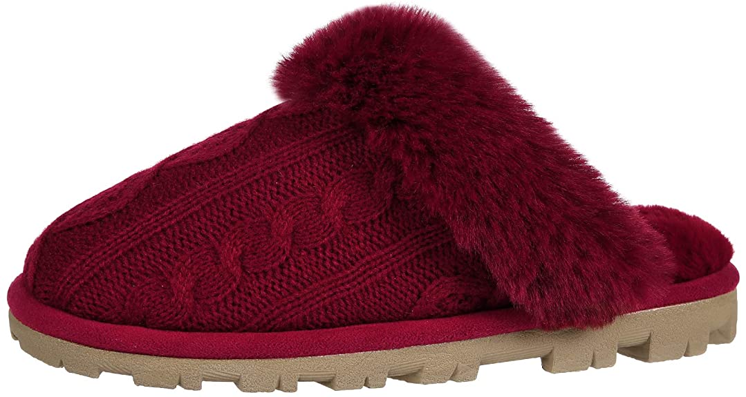 Knit Slippers for Women Winter Fuzzy House Slippers