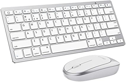 OMOTON Bluetooth Keyboard and Mouse for iPad/iPhone(iPadOS 13 / iOS 13 or Later), Compatible with iPad 10.2, iPad Pro 11/12.9 Inch(2020/2018), iPad Pro 10.5, iPad Air 3, iPad Mini and More, White