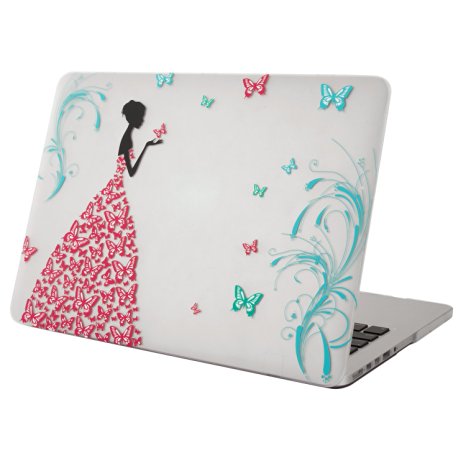 Mosiso MacBook Pro 13 Retina Case, Ultra Slim LightWeight Hard Shell Soft-Touch Snap On Cover For MacBook Pro 13.3" with Retina Display A1502 / A1425(No CD-ROM Drive), Dancing Butterfly Girl