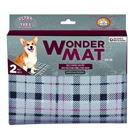 Zeus Wonder Mat (2 Pack), Plaid, Large