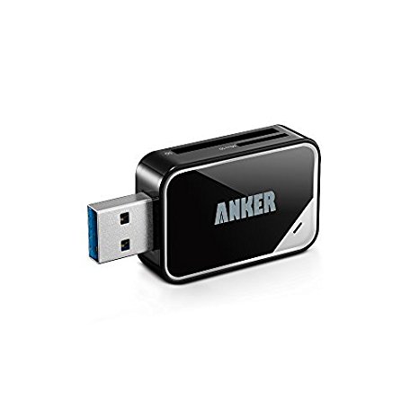 Anker USB 3.0 Card Reader 8-in-1 for SDXC, SDHC, SD, MMC, RS-MMC, Micro SDXC, Micro SD, Micro SDHC Card, Support UHS-I Cards, 18 Months Warranty