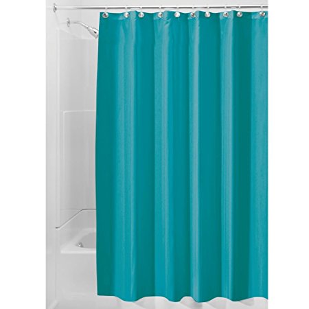 InterDesign 14661 Mildew-Free Water-Repellent Fabric Shower Curtain - Stall 54" X 78", Teal