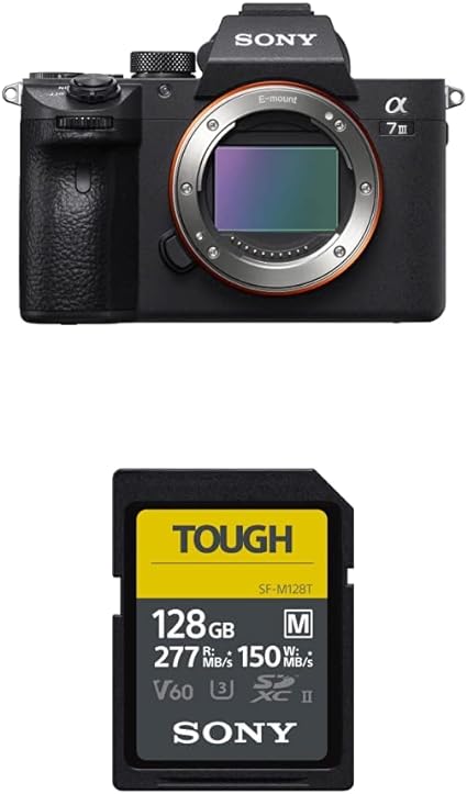 Sony a7 III ILCE7M3/B Full-Frame Mirrorless Camera & Sony Tough-M Series SDXC UHS-II Card 128GB