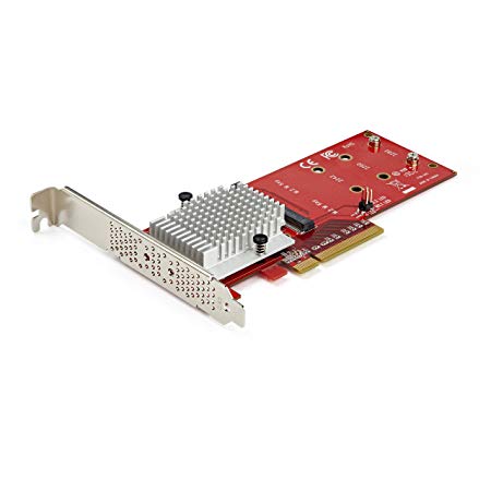 x8 Dual M.2 PCIe SSD Adapter - PCIe 3.0 - PCI Express M.2 SSD Adapter Card - for PCIe NVMe and PCIe AHCI M.2 SSDs (PEX8M2E2)