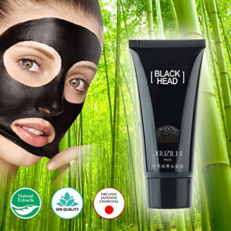 Black Charcoal Peel Off Face Mask / Japanese Organic Bamboo / Blackhead Remover / Detoxifying Anti Wrinkle Mask