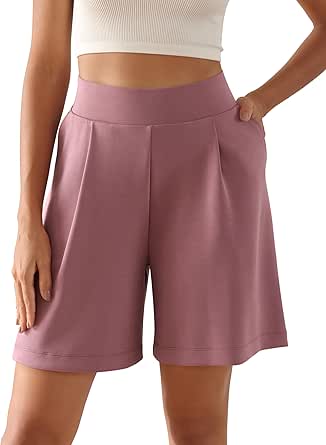 ODODOS Modal Soft Wide Leg Shorts for Women High Waist Casual Relaxed Shorts with Pockets-Inseam 4"/ 6"