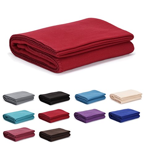 DreamHome - 60" X 50" - Fleece Throw Blanket (Red)