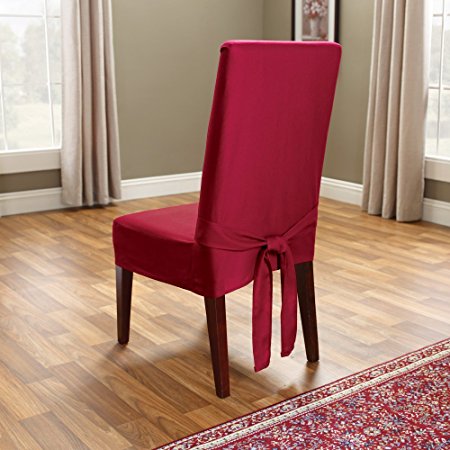 Sure Fit Duck Solid - Shorty Dining Room Chair Slipcover  - Claret (SF33881)